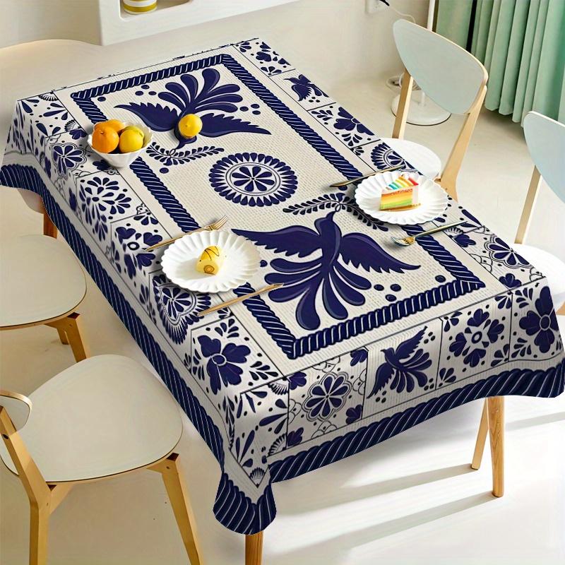 Mexicaans Bloemenvogels Rechthoekige Tafelkleed voor Tafel Decoratie Mexico Dag van de Doden Keuken Eettafel Kleed Fiesta Feest Decoratie 90x140cm