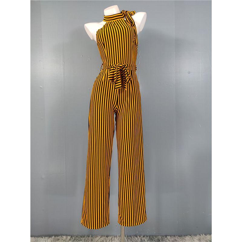

Экспорт Однотонный Приталенный Стройнящий Повседневный Комбинезон на Бретелях в Полоску Модный Новинка Элегантный Женственный Взрослый Женский Высокий Многоцветный Yellow XL