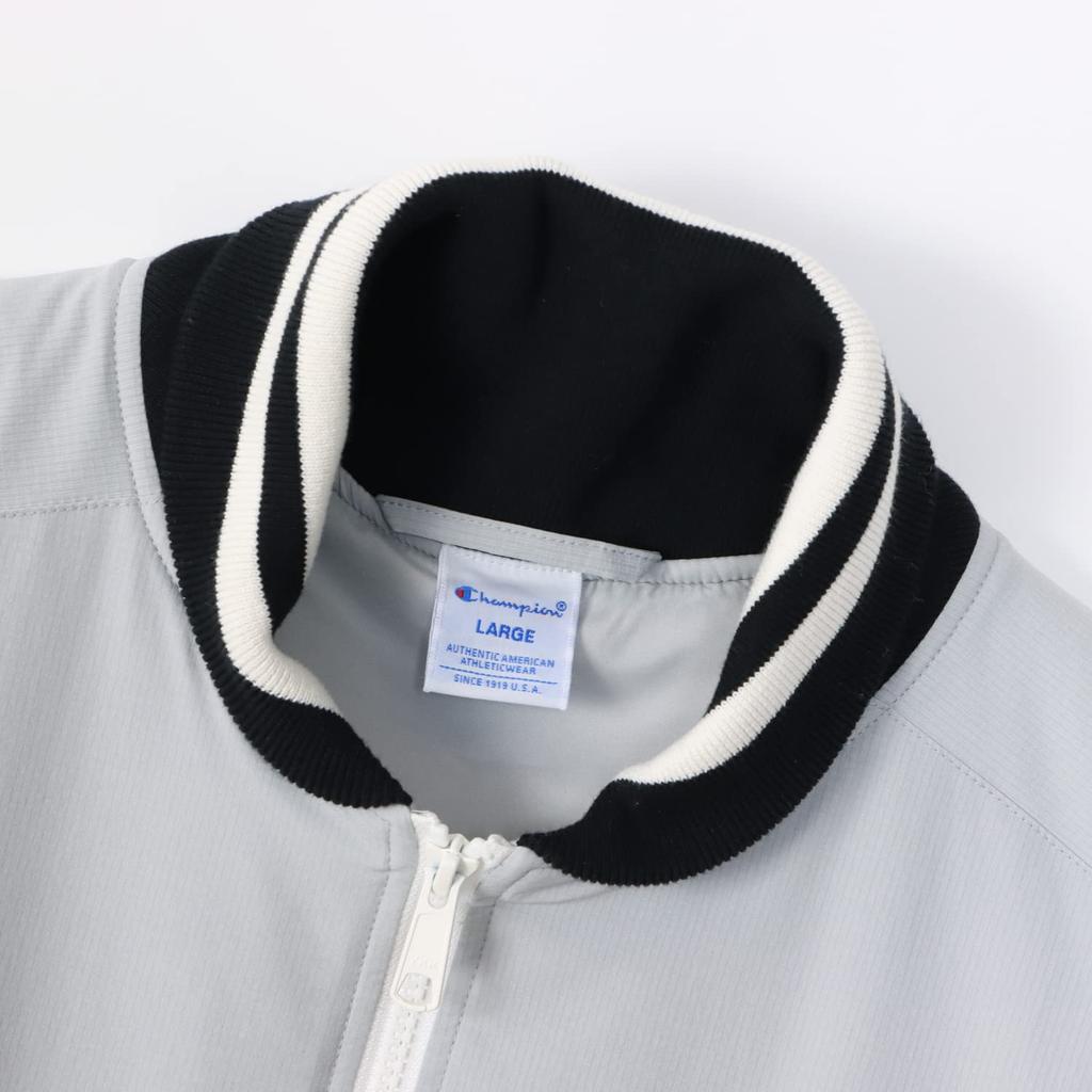 Champion Long Sleeve Stretch Jacket with Script Light Size and Windproof Design Men's Logo, Gray, M, C3-YG605, Warm, Water-Repellent,