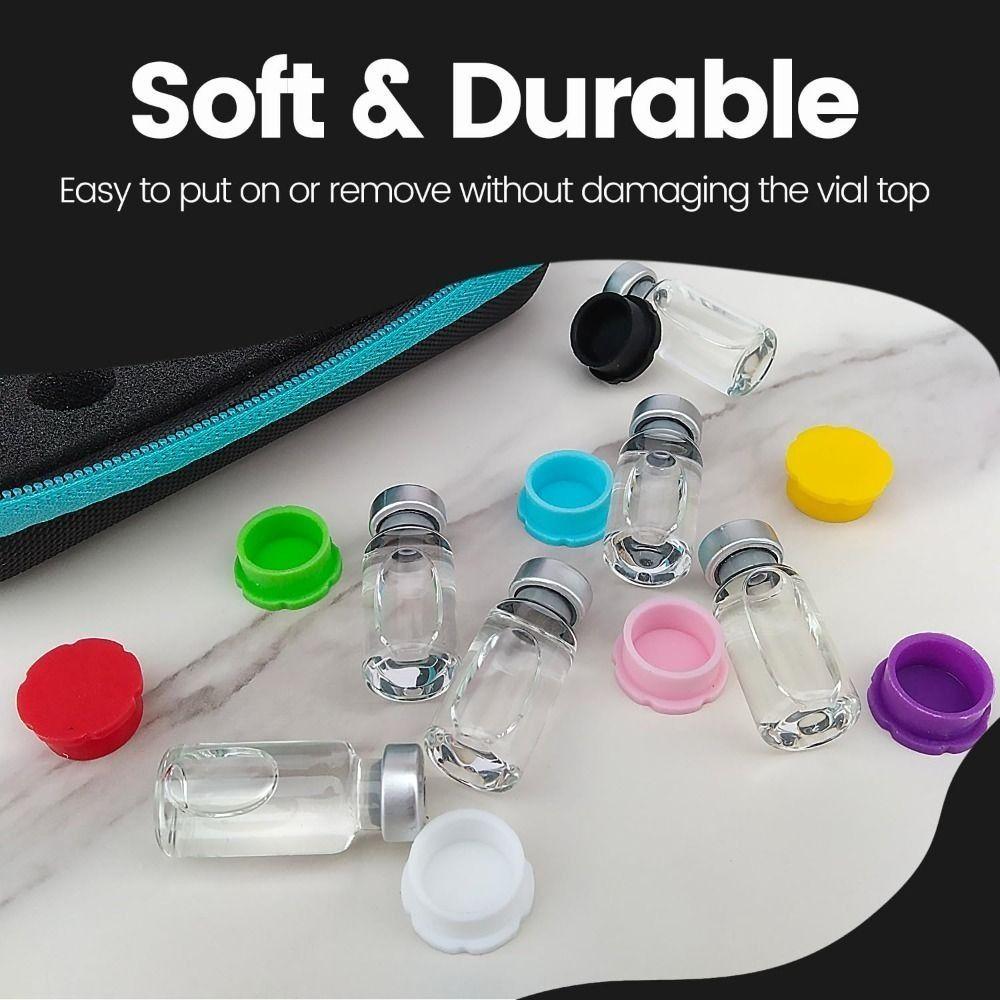 Multi-Purpose 3ml/5ml Glass Vial Caps Protective Leak-Proof Ampoules Caps Reusable Dust-Proof Silicone Caps Lab