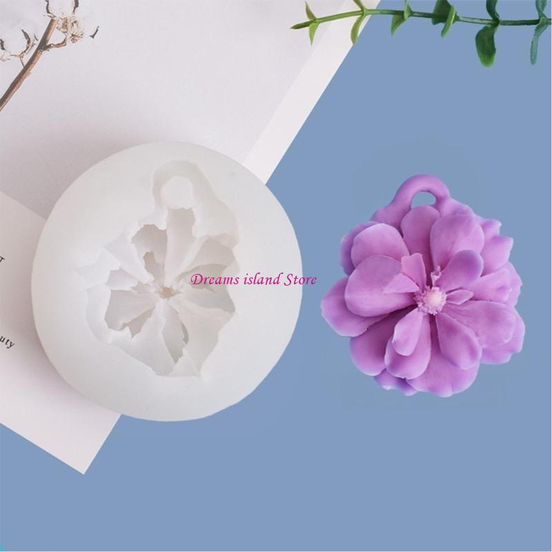 Lotus Camellia Decoration Silicone Mold Epoxy Resin DIY Ornaments Making HX6C
