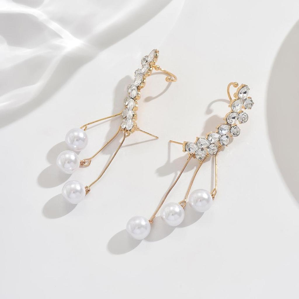 European & American Long Tassel Zircon Stud Earrings for Women - Trendy, Light Luxury Niche Ear Accessories