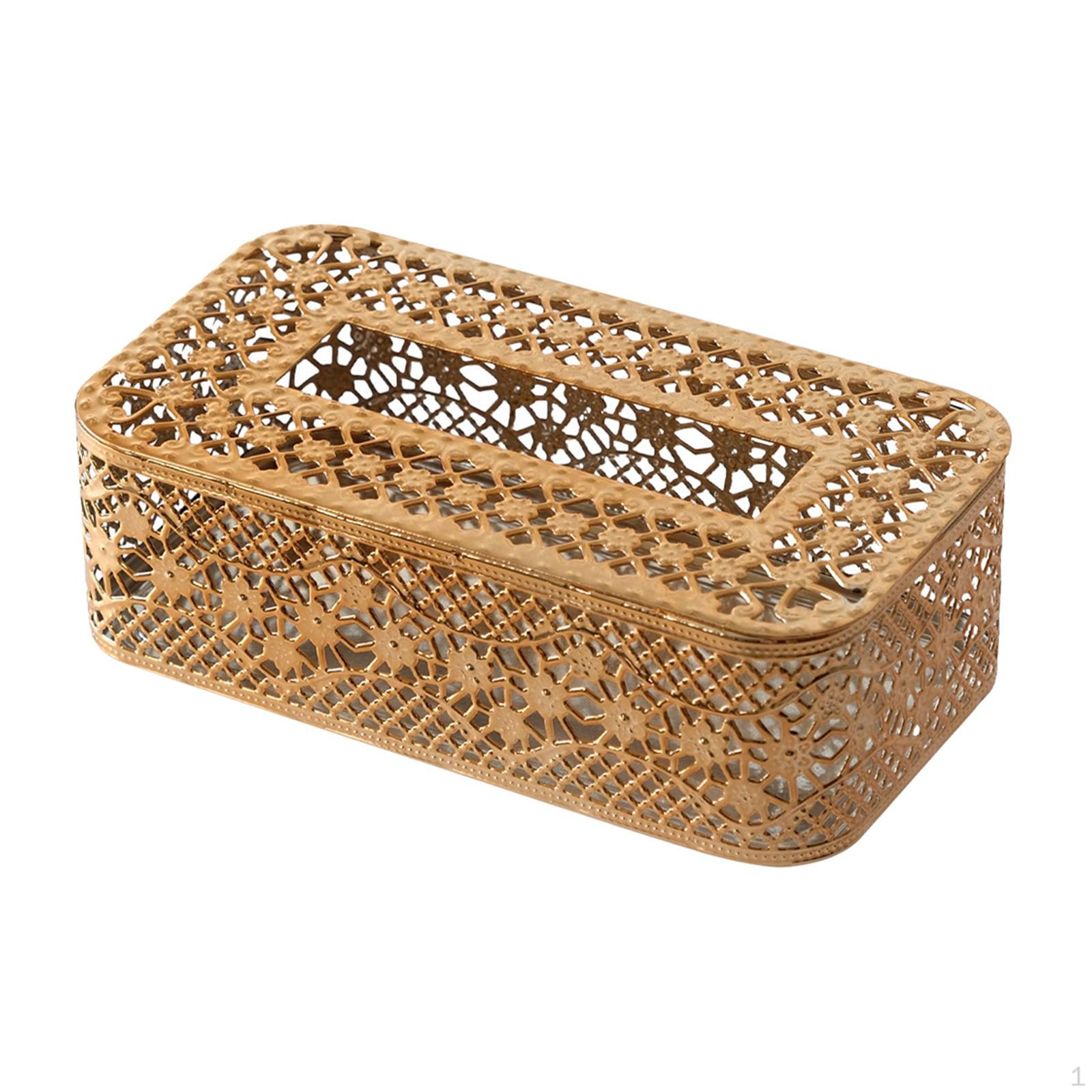 

Tissue Box Cover Container Iron Art Rectangle Facial Paper Napkin Holder for Bar Home Style B