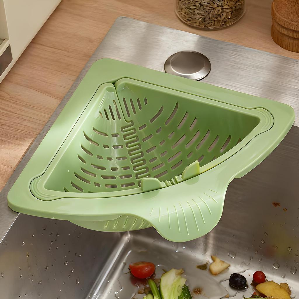 Sink Corner Rack Silicone Auto Dump Kitchen Storage Rack Sink Drain Strainer Basket For Trash Food Waste Leftovers Fruits