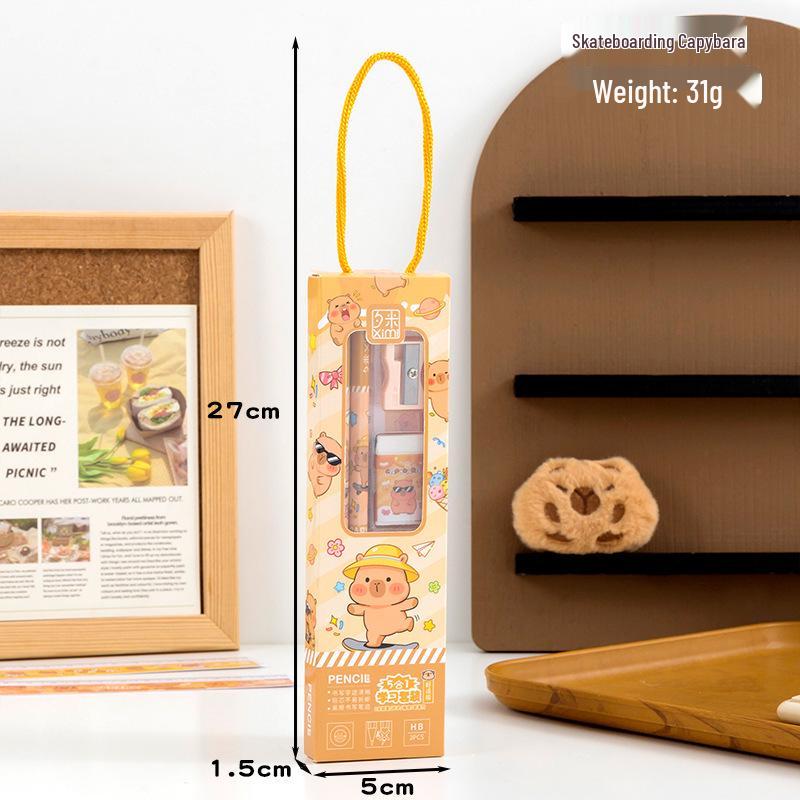 Children's Day Gift Capybara Stationery Set: 5-in-1 Study Supplies Box & Class Party Favors