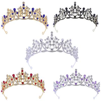 Ślubna luksusowa retro korona na włosy z cyrkoniami akcesoria do włosów barokowa księżniczka balowa imprezowa tiara korona