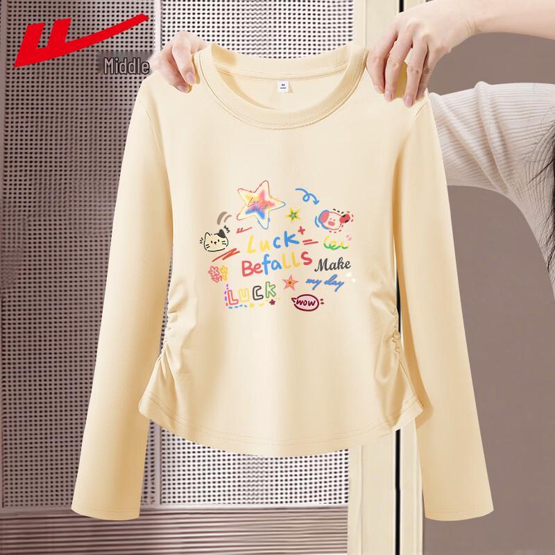 Warrior Women s Shirred Waist Star Graffiti Long Sleeve T-Shirt L