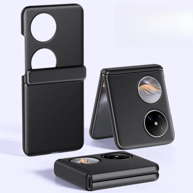 

Подходит для чехла для мобильного телефона Huawei Pocket2, пленка, интегрированный чехол с ощущением кожи, шарнир центральной оси 2-го поколения, складной, полностью закрывающий, женский кожаный чехол Huawei Pocket 2