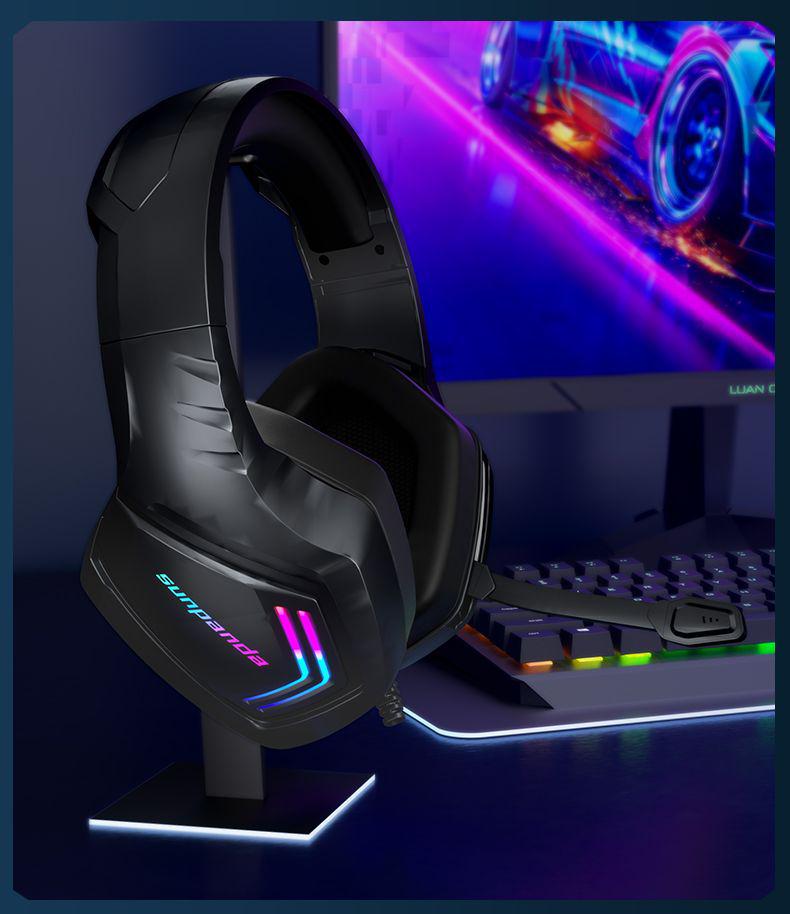 Gaming USB Headphones: Noise-Cancelling with Cool Lighting Effects for PC & Laptop