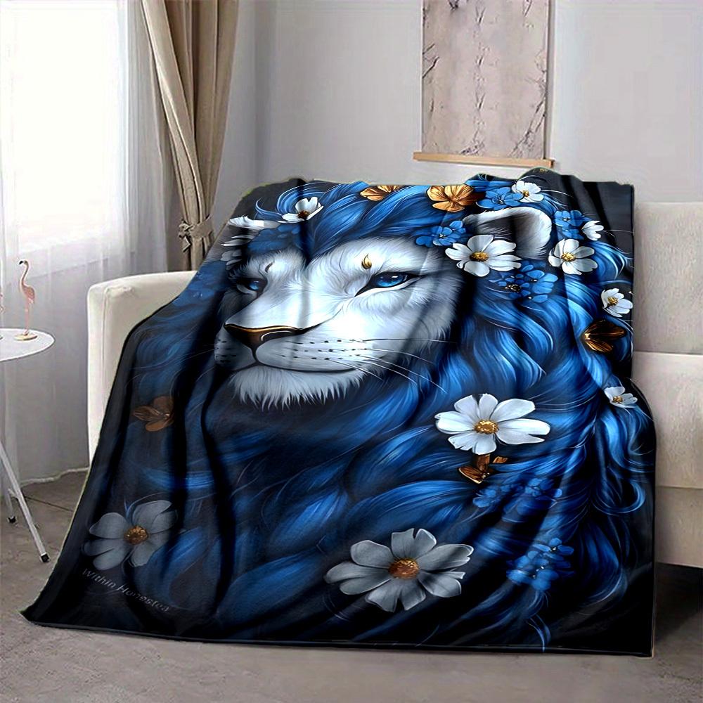1pc Fantasy Lion Artwork Blanket Lightweight Blanket Throw Blanket For Sofa, Bed, Travel, Camping, Livingroom, Office yy251010058