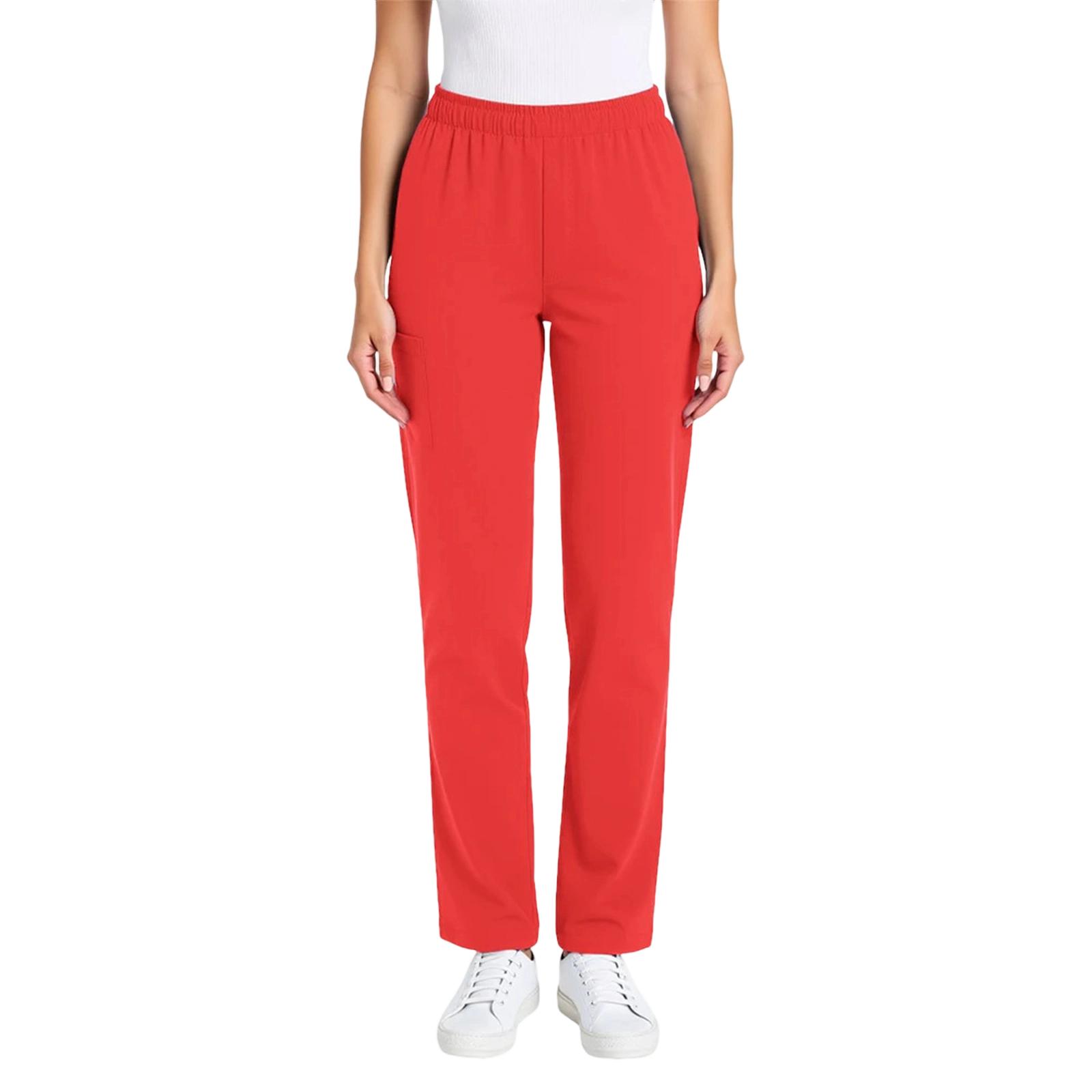 

Женские свободные повседневные брюки с эластичным поясом и кулиской для сиделки, длинные брюки XL киноварь