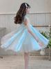 Girls' dress 26 summer new shiny mesh princess dress elegant fairy dress big children's dress