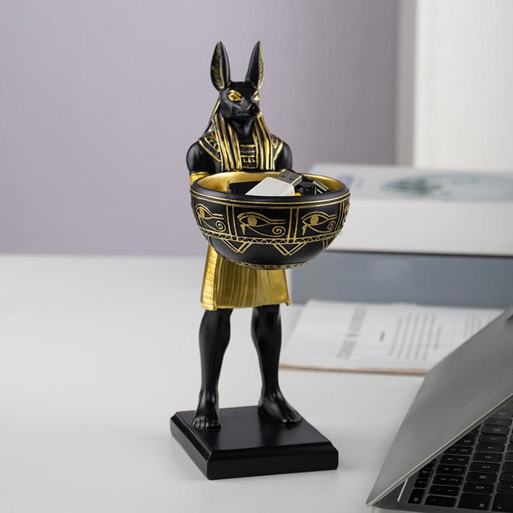 Dog Figurines Resin Animal Sculpture Home Decoration Egyptian Dog Statue Decorations For Living Room Bedroom Shelf Table Study