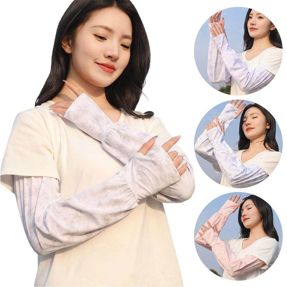 Fashion UV Solar Ice Anti-sunburn Sleeve Sun Protection Loose Arm Sleeves Long Driving Sleeve