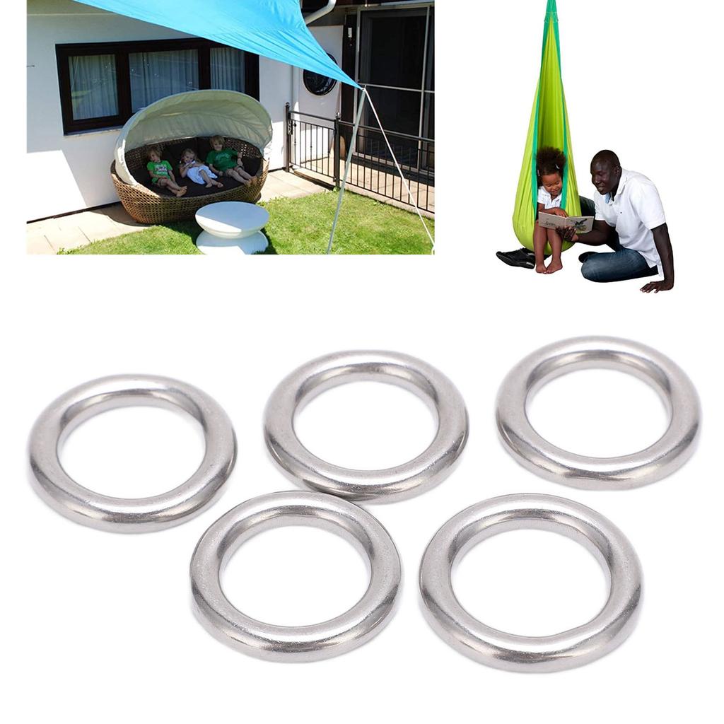 5pcs 304 Stainless Steel Round O  s Multi Purpose Seamless Welded Metal O   for Sailing Diving