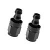 ACROPIX Car Fuel Line Hose End Fitting AN6 Straight Push Lock Black 2pcs