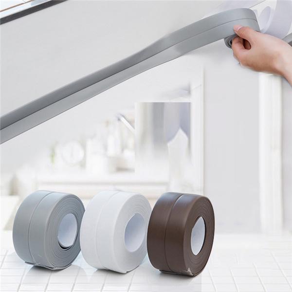 Sink Bath Sealing Strip Tape White PVC Self Adhesive Waterproof Wall Sticker for Bathroom Kitchen