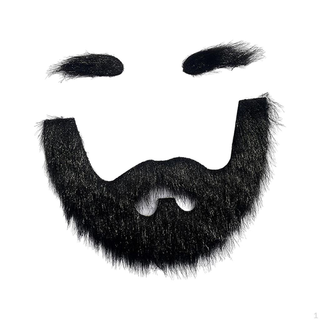 Juego De Barba Y Cejas Falsas Autoadhesivas – 3 Colores (amarillo, Marrón Y Negro) Para Disfraces De Halloween, Carnaval Y Cosplay