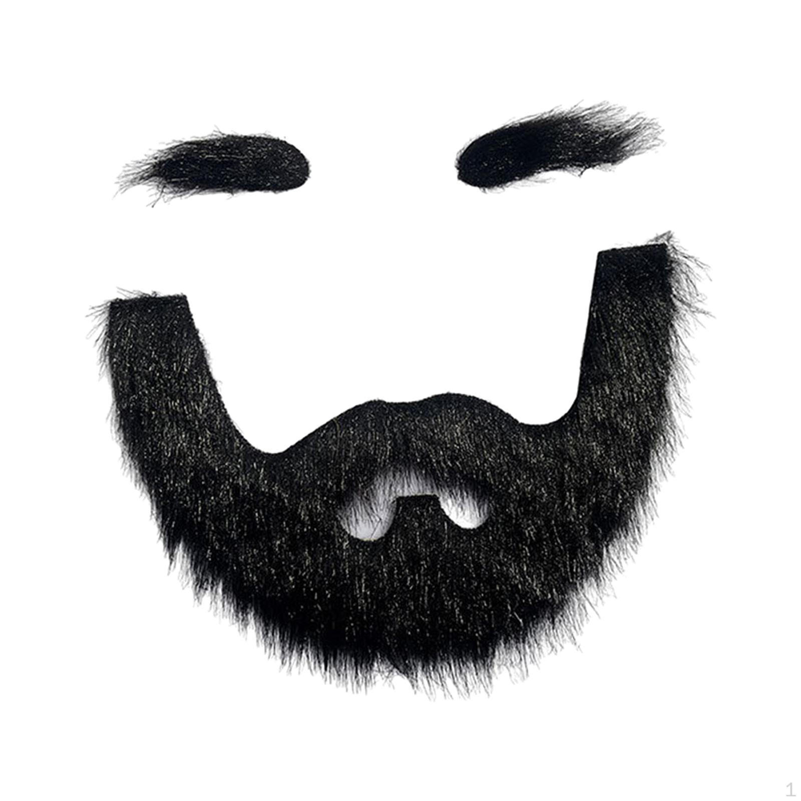 

Набор накладных бороды и бровей, костюм с искусственными усами, волосы на лице для праздничного оперного театра Black