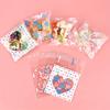 400PCS Valentine Cellophane Bags Love Heart Printed Self Adhesive Cookie Treat Bags 4 Styles Valentine's Day Mother's Day