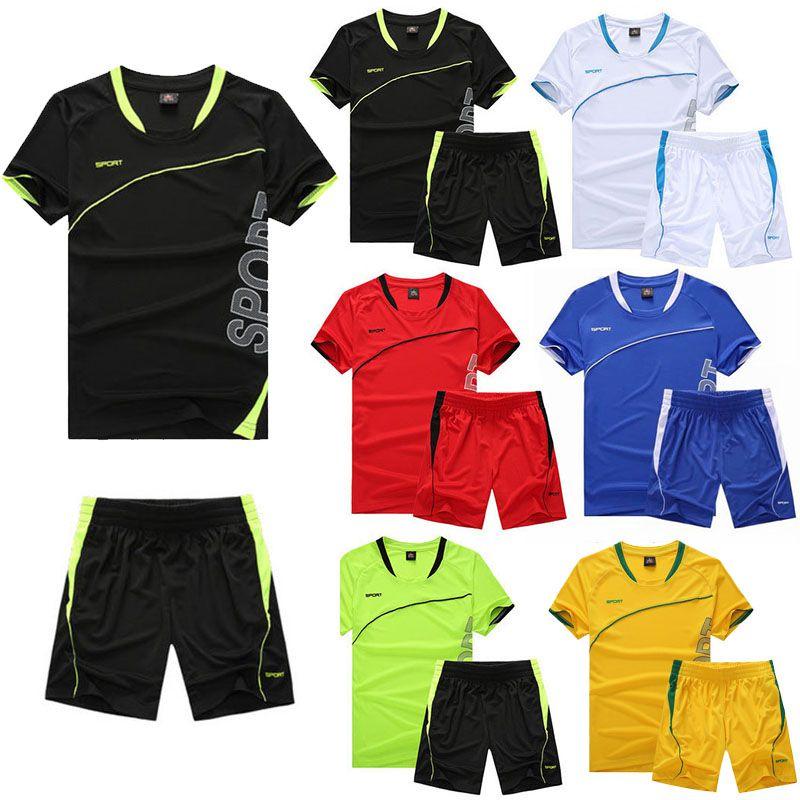 Sports Running Men Suit Quickdrying Short Sleeve Shirts Summer Gym Shorts