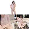Cozy Plush Lounge Set With Pearl Buttons For Winter Comfort Homewear For Young Women