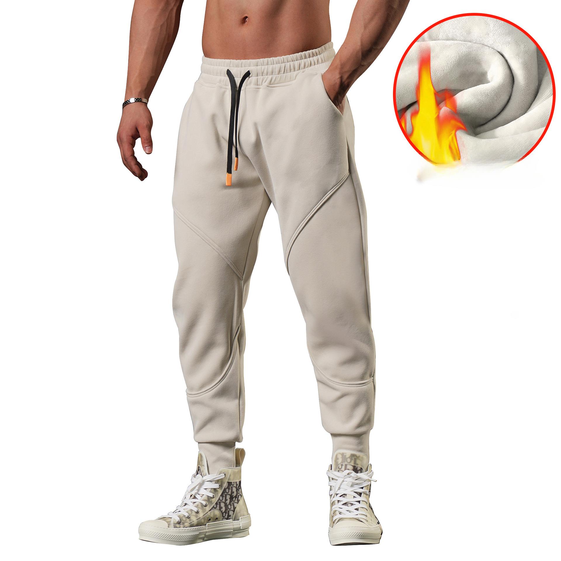 

Зима 2026 Новые Уличные Мужские Плюшевые Беговые Брюки Хлопковые Брюки 3XL хаки