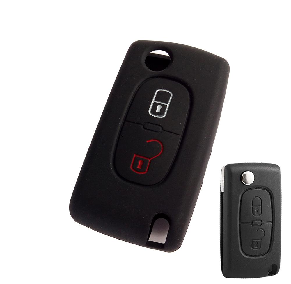 Silicone Key Case For Citroen C1 C2 C3 C4 C5 C6 C8 Picasso Xsara For Peugeot 107 206 308 307 3008 508 5008 Remote Key Fob Cover