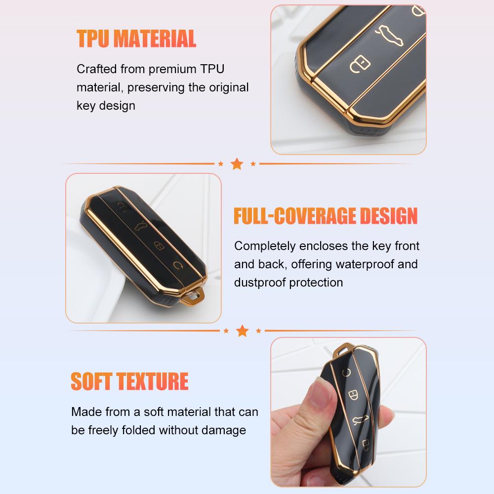 Soft TPU Car Key Case Full Cover for Chery Jaecoo J5 5 2025 2026 Protection Key Bag Housing Holder Keychain Car Accessories