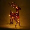Lighted Christmas Reindeer Figurine 3D Metal Standing Deer Statue with LED Light for Outdoor Christmas Lawn Yard Decor Ornament