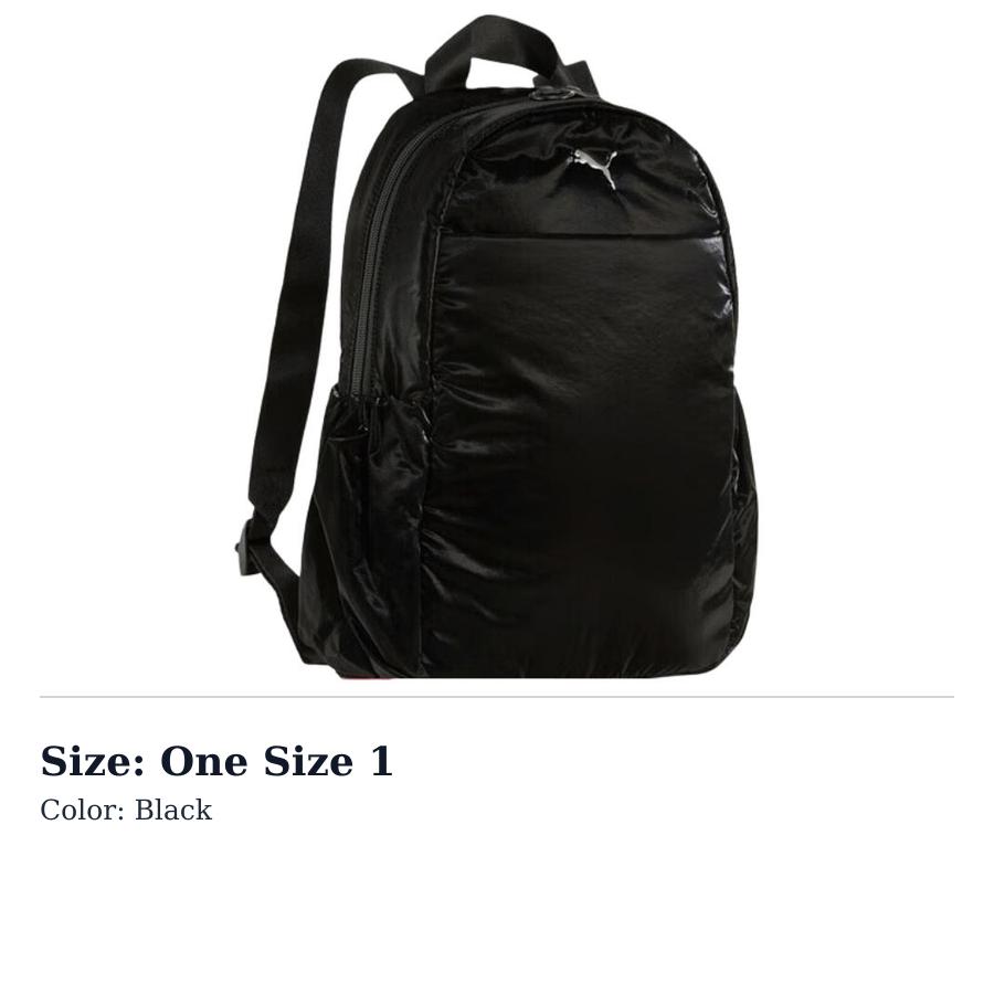 PUMA Fabric Backpack Medium Womens Black 091290-01 One Size 1