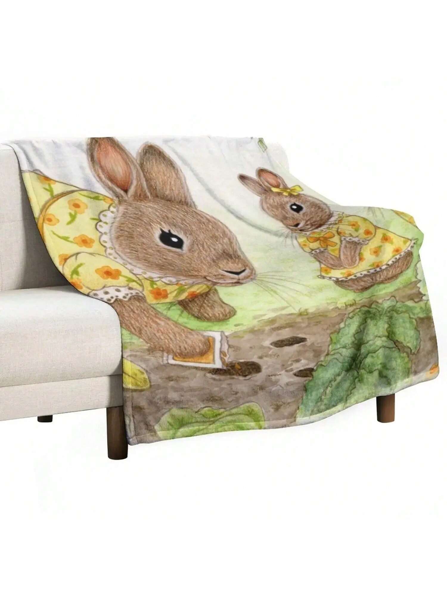 

Garden Bun Lesson Throw Blanket Bed Covers Christmas Gifts Blankets 75X95CM серый