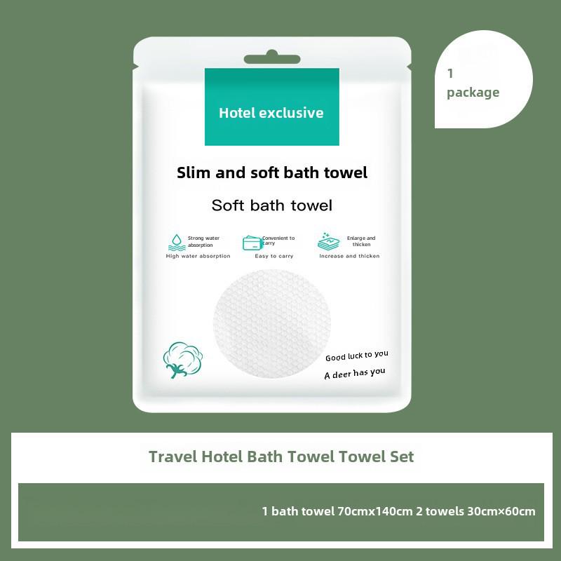 Portable Compressed Disposable Cotton Bath Towel, 70x140cm, Thick and Foldable for Travel and Hotel Use