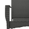 5 Piece Garden Dining Set with Cushions Black Poly Rattan