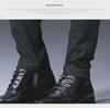 Men's Slim-Fit Black Plaid Cotton-Linen Autumn Casual Waffle Trousers