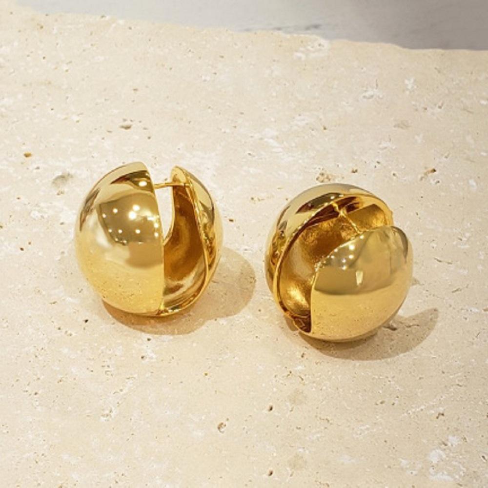 Ball One-Touch Wang Ball Big Bold Daily Women's Accessory Earrings 30mm (8012152)