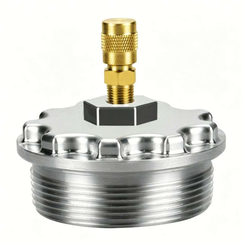 Easy Installation Fuel Filter Cap with Pressure Port for 6.0L Aluminum Filter Caps Replacement Auto Accessory