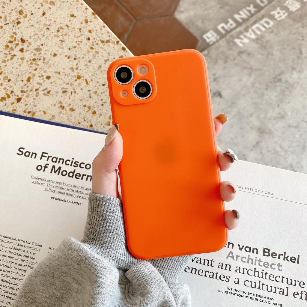Liquid Silicone Phone Case for IPhone 14 13 12 11 Pro X XR XS Max SE2020 7 8 Plus Straight Edge Soft Shell TPU Protective Cover
