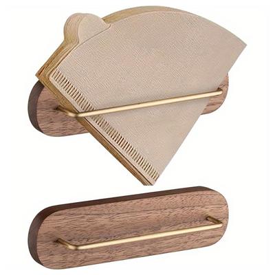 New Wooden Coffee Filter Holder Wall-mounted Coffee Filter Storage Container Coffee Filter Dispenser For V Shape Filter Holder