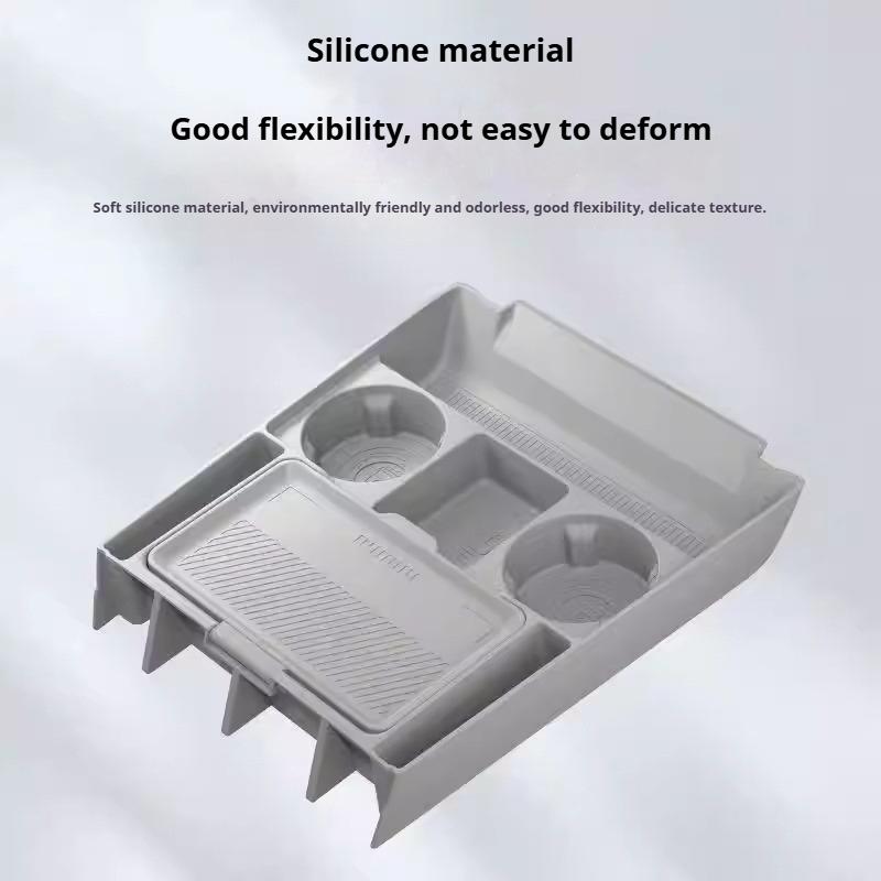 For Xpeng G6 2026 Edition Center Console silicone Storage Box Car Central Lower Layer Tray Divider Organizer