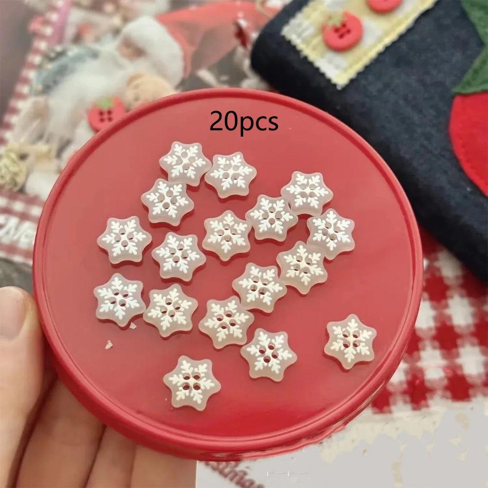 20pcs 13.4mm Cute Plastic Tomato Snowflake Buttons DIY 4-Holes Decor Button Clothing Sewing Accessories Girl Kids Scrapbooking