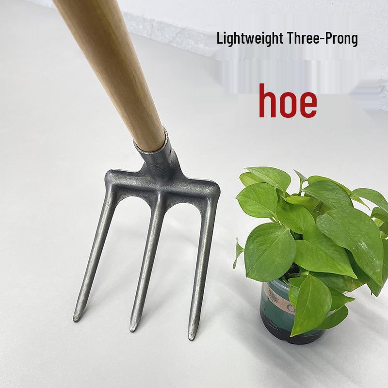 Three-Tooth Rake & Two-Tooth Hoe for Digging Sweet Potatoes, Loosening Soil, and Planting