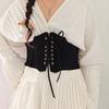 Verstellbares PU-Leder-Korsett Spicy Girl Wildleder Breiter Gürtel Taillenkorsett Braune Cummerbunds Kleid
