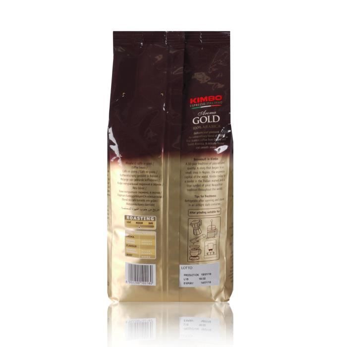Kimbo Gold Espresso, 1kg, 100% Arabica grain de café