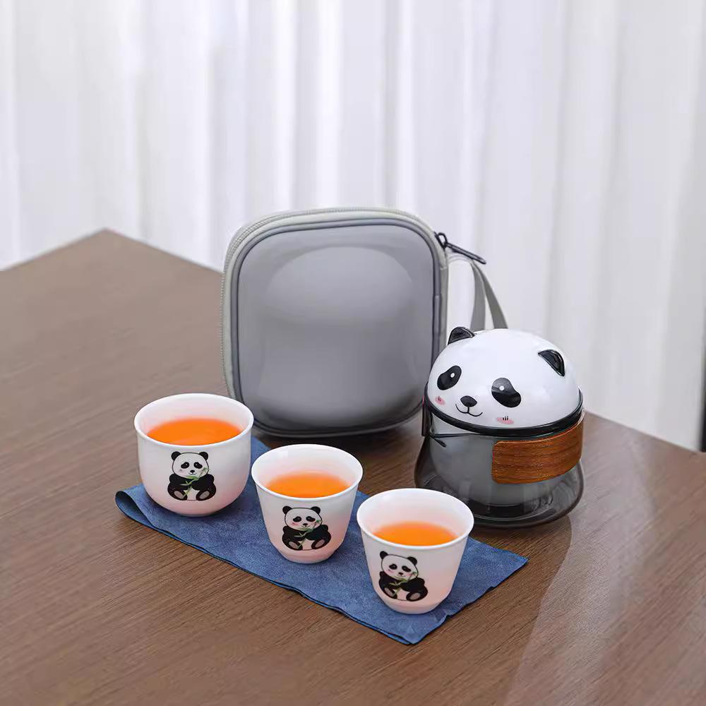 Panda Kung Fu Kuaike Tea Set Company Staff Business Meeting High-End Business Travel Kung Fu Tea Set Company Gifts