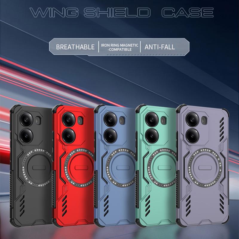 KEYSION Hollow Heat Dissipation Case for Xiaomi POCO X7 Pro Silicone+PC Magnetic Cooling Shockproof Phone Cover for Redmi Turbo4