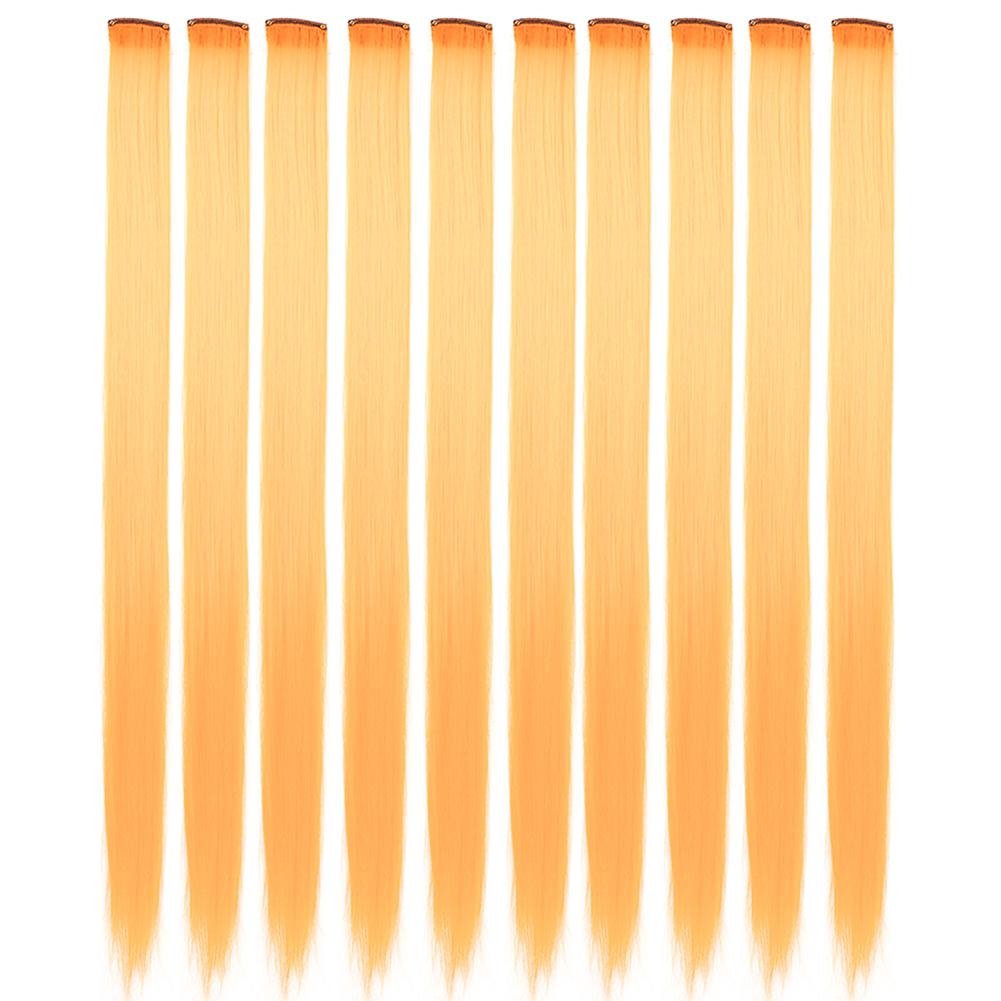 10PCS/Pack Colored Party Highlights Clip in Hair Extensions for Girls 18 Inches Omber colors Straight Hair Synthetic 2027