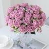 Artificial Flowers Silk Rose Outdoor UV Protection Wedding Party Bridal Bouquets Home Garden Room Yard Decorations Diy Gifts Box