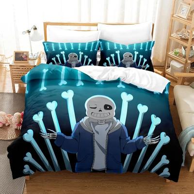Neues Undertale Sans Bettwäscheset Einzelbett Twin Full Queen King Size Bettset Aldult Kind Schlafzimmer Bettbezugsets Anime Bettlaken-Set