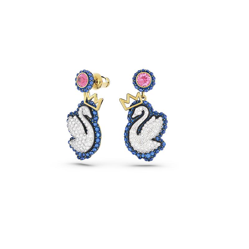 Swarovski Swan shape Swan crystal earrings women s blue 5649196